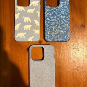 Eco-Friendly Pela iphone 14 Pro Phone Case Set - Blue, Gray, and Cream